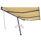 Uitschuifbare luifel met gepoedercoat aluminium voor schaduw buiten - Geel en wit / 600 x 350 cm / 1 - Zonwering