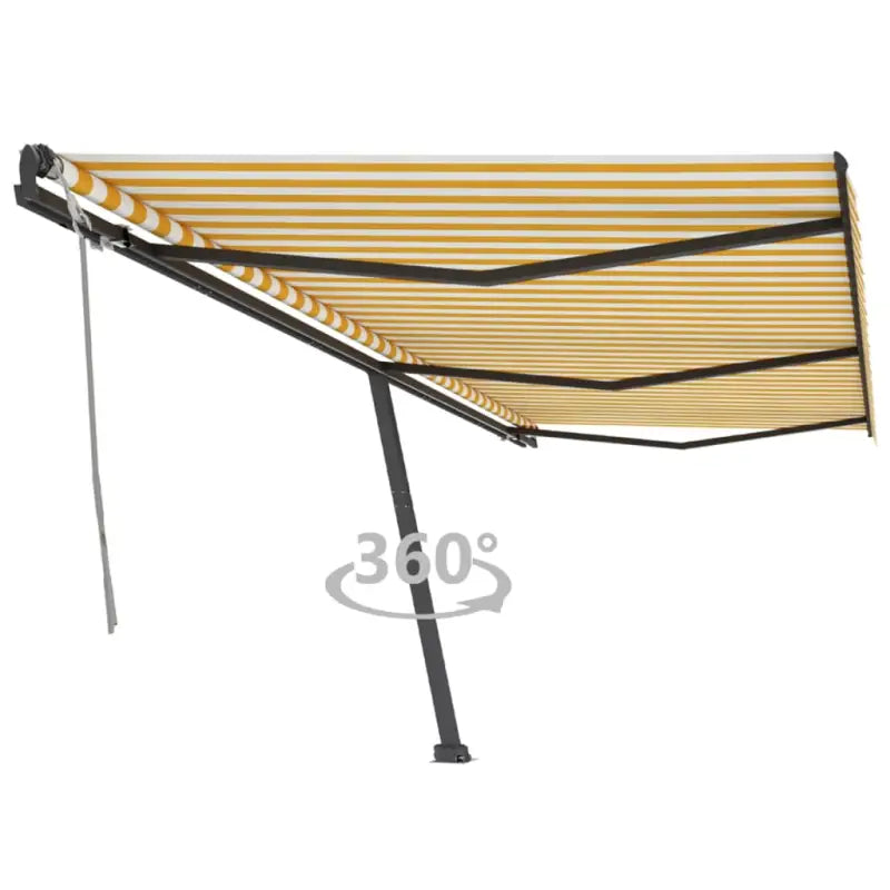Uitschuifbare luifel met gepoedercoat aluminium voor schaduw buiten - Geel en wit / 600 x 350 cm / 1 - Zonwering
