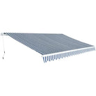 Uitschuifbare luifel met stevig aluminium frame voor koele tuinplekken - Blauw en wit / 500 cm / 1 - Zonwering