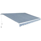 Uitschuifbare luifel met stevig aluminium frame voor koele tuinplekken - Blauw en wit / 450 cm / 1 - Zonwering