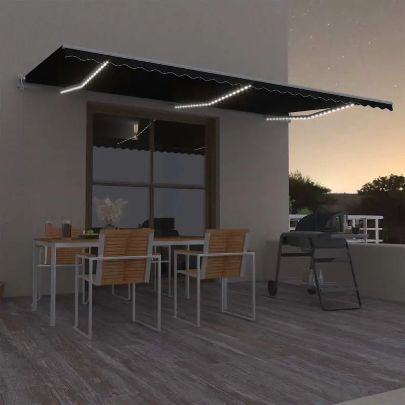 Uitschuifbare luifel van gepoedercoat aluminium voor automatische bescherming - Antraciet / 600 x 300 cm / 1 - Zonwering