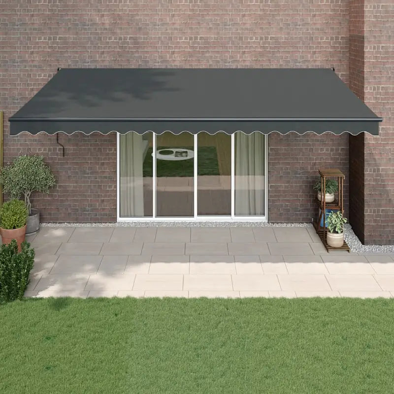 Uitschuifbare luifel van gepoedercoat aluminium voor terras en tuin - Antraciet (grijs frame) / 5 x 3 m / 1 - Zonwering