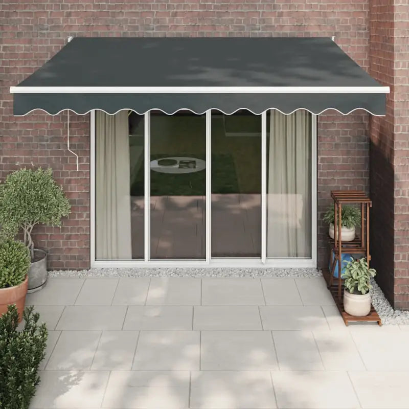 Uitschuifbare luifel van gepoedercoat aluminium voor terras en tuin - Antraciet / 3.5 x 2.5 m / 1 - Zonwering