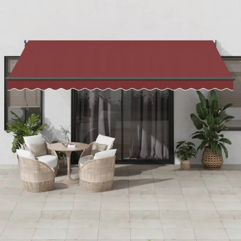 Uitschuifbare luifel van gepoedercoat aluminium voor terras en tuin - Bordeauxrood / 450 x 300 cm / 1 - Zonwering