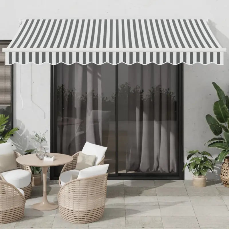 Uitschuifbare luifel van gepoedercoat aluminium voor terras en tuin - Antraciet en wit / 3.5 x 2.5 m / 1 - Zonwering