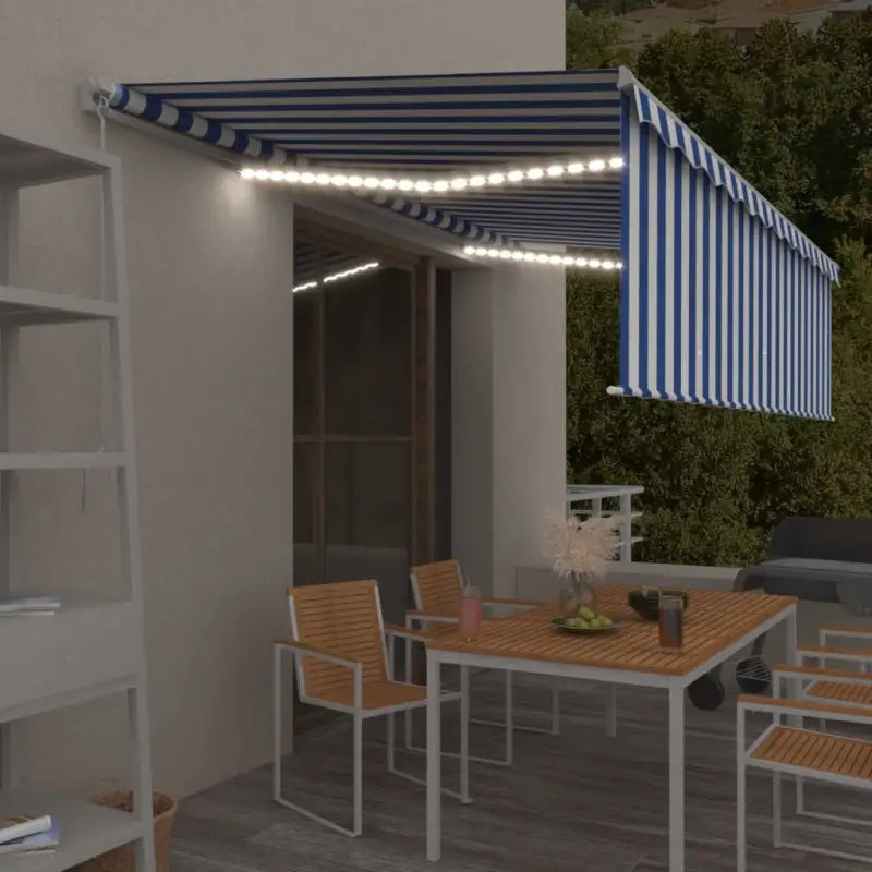 Uitschuifbare Luifel voor Koelere Buitenruimtes - Blauw en wit / 5 x 3 m / 1 - Zonwering