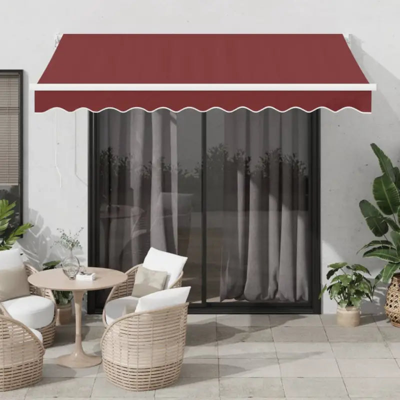 Uittrekbare luifel in gepoedercoat aluminium voor je terras - Bordeauxrood en wit / 300 x 250 cm / 1 - Zonwering