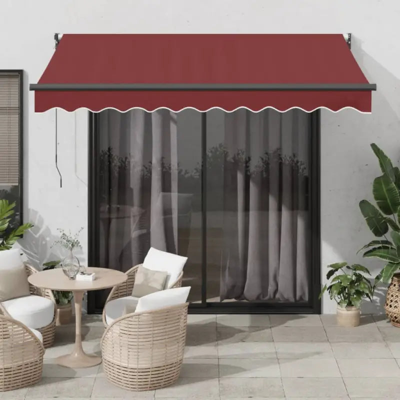 Uittrekbare luifel in gepoedercoat aluminium voor je terras - Bordeauxrood / 300 x 250 cm / 1 - Zonwering