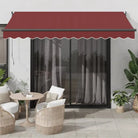 Uittrekbare luifel in gepoedercoat aluminium voor je terras - Bordeauxrood / 350 x 250 cm / 1 - Zonwering