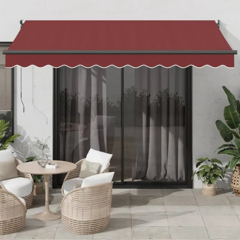 Uittrekbare luifel in gepoedercoat aluminium voor je terras - Bordeauxrood / 350 x 250 cm / 1 - Zonwering