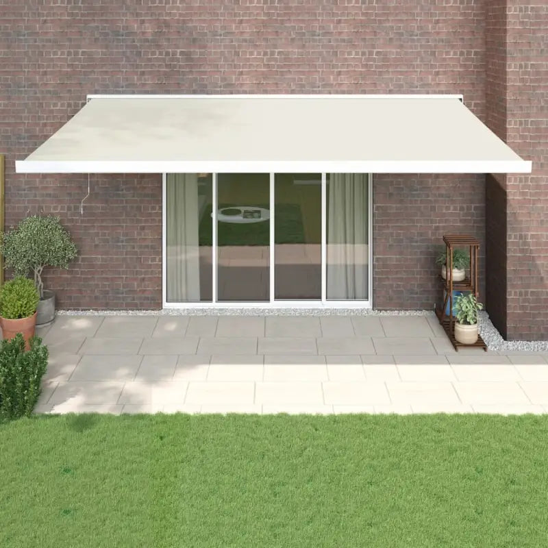 Uittrekbare luifel in gepoedercoat aluminium voor je terras - Crèmekleurig (wit frame) / 5 x 3 m / 1 - Zonwering