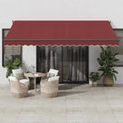 Uittrekbare luifel in gepoedercoat aluminium voor je terras - Bordeauxrood / 450 x 300 cm / 1 - Zonwering
