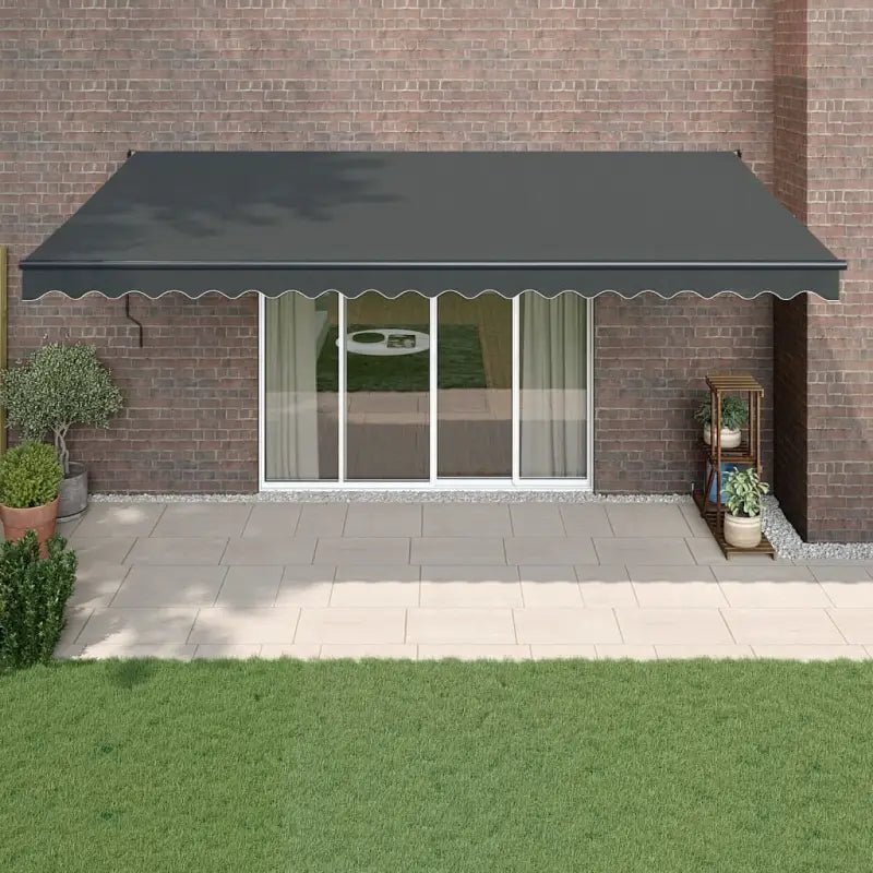 Uittrekbare luifel in gepoedercoat aluminium voor je terras - Antraciet (grijs frame) / 5 x 3 m / 1 - Zonwering