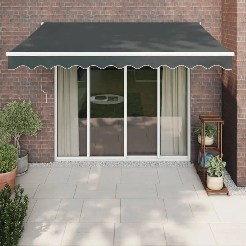 Uittrekbare luifel in gepoedercoat aluminium voor je terras - Antraciet / 3.5 x 2.5 m / 1 - Zonwering