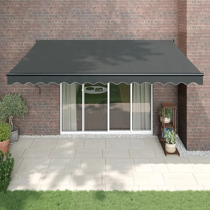 Uittrekbare luifel in gepoedercoat aluminium voor je terras - Antraciet (grijs frame) / 4 x 3 m / 1 - Zonwering