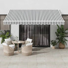 Uittrekbare luifel in gepoedercoat aluminium voor je terras - Antraciet en wit / 4 x 3 m / 1 - Zonwering