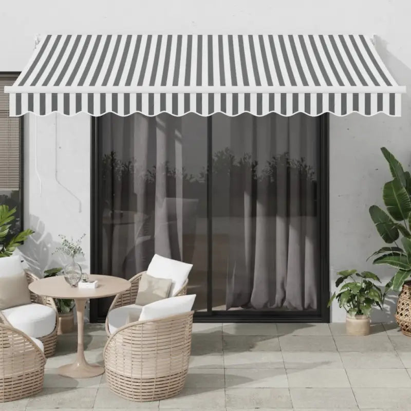 Uittrekbare luifel in gepoedercoat aluminium voor je terras - Antraciet en wit / 3.5 x 2.5 m / 1 - Zonwering