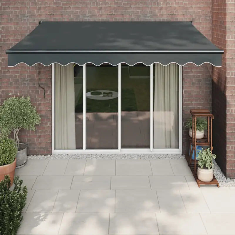 Uittrekbare luifel in gepoedercoat aluminium voor je terras - Antraciet (grijs frame) / 3 x 2.5 m / 1 - Zonwering