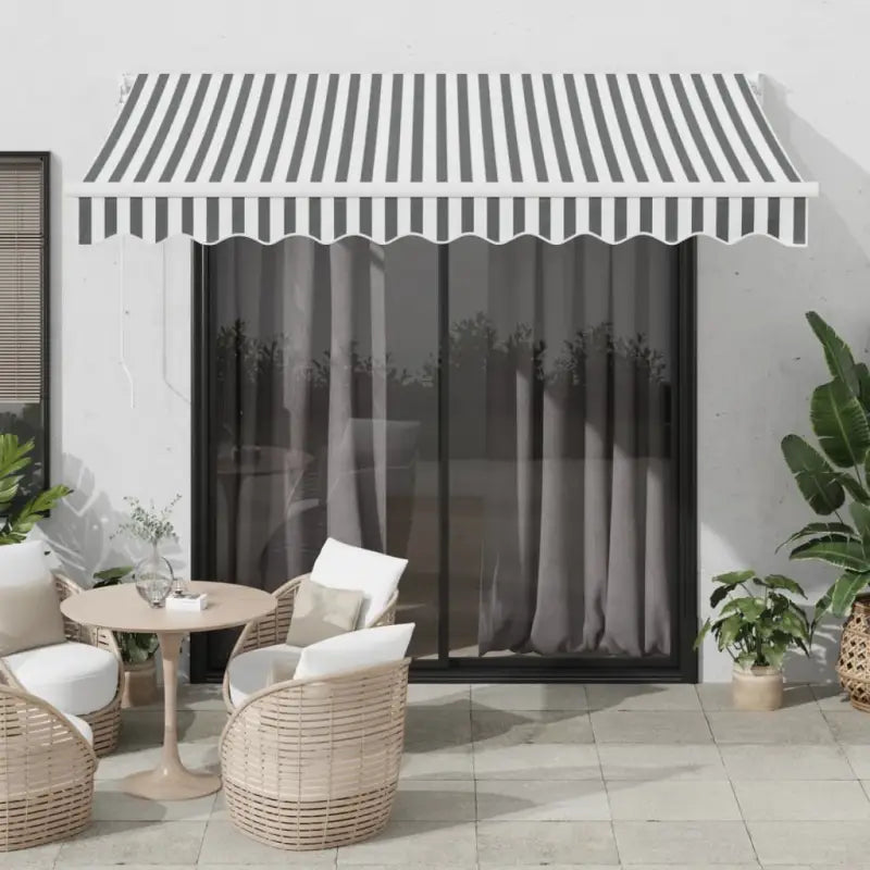 Uittrekbare luifel in gepoedercoat aluminium voor je terras - Antraciet en wit / 3 x 2.5 m / 1 - Zonwering