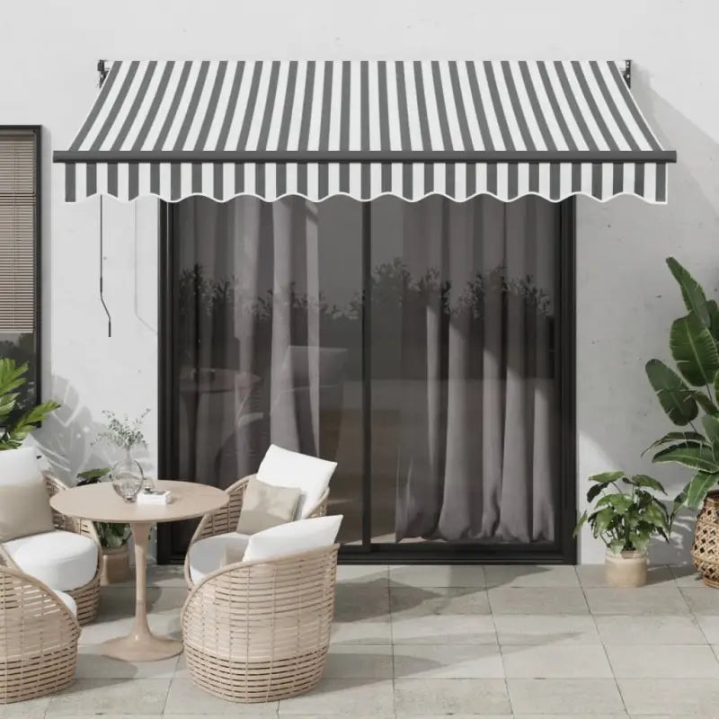 Uittrekbare luifel in gepoedercoat aluminium voor je terras - Antraciet en zwart / 3 x 2.5 m / 1 - Zonwering