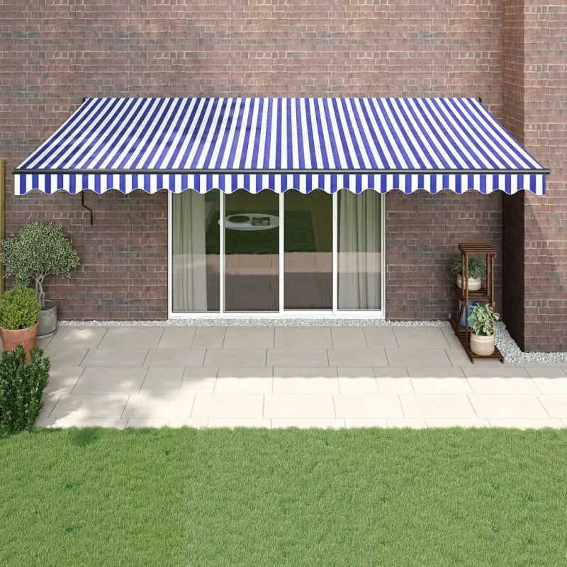 Uittrekbare luifel in gepoedercoat aluminium voor je terras - Blauw en zwart / 5 x 3 m / 1 - Zonwering