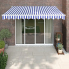 Uittrekbare luifel in gepoedercoat aluminium voor je terras - Blauw en wit / 3 x 2.5 m / 1 - Zonwering