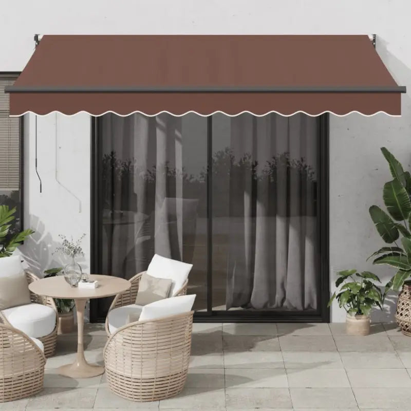 Uittrekbare luifel in gepoedercoat aluminium voor je terras - Bruin / 350 x 250 cm / 1 - Zonwering