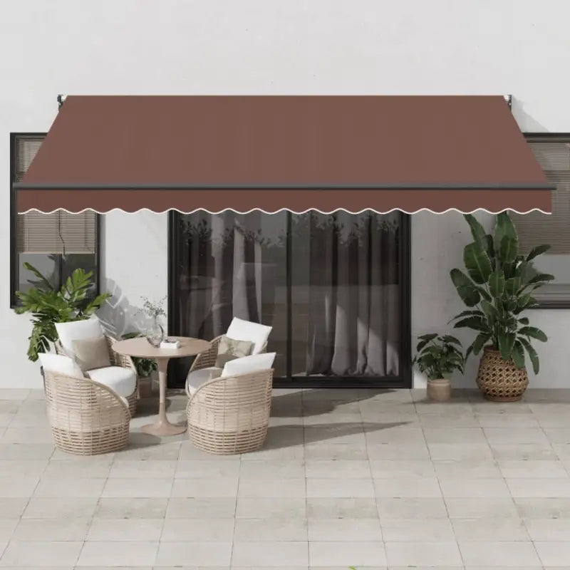 Uittrekbare luifel in gepoedercoat aluminium voor je terras - Bruin / 450 x 300 cm / 1 - Zonwering