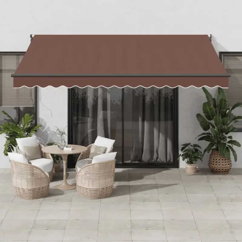 Uittrekbare luifel in gepoedercoat aluminium voor je terras - Bruin / 400 x 300 cm / 1 - Zonwering