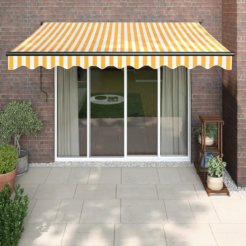 Uittrekbare luifel in gepoedercoat aluminium voor je terras - Geel / 3 x 2.5 m / 1 - Zonwering