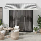 Uittrekbare luifel met aluminium frame voor koele tuinplekken - Antraciet en wit / 350 x 250 cm / 1 - Zonwering