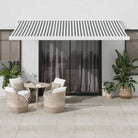 Uittrekbare luifel met aluminium frame voor koele tuinplekken - Antraciet en wit / 450 x 300 cm / 1 - Zonwering
