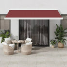 Uittrekbare luifel met aluminium frame voor koele tuinplekken - Bordeauxrood en wit / 450 x 300 cm / 1 - Zonwering