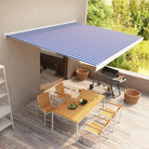 Uittrekbare luifel met aluminium frame voor koele tuinplekken - Blauw en wit / 500 x 300 cm / 1 - Zonwering