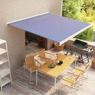 Uittrekbare luifel met aluminium frame voor koele tuinplekken - Blauw en wit / 350 x 250 cm / 1 - Zonwering