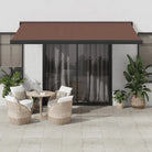 Uittrekbare luifel met aluminium frame voor koele tuinplekken - Bruin / 400 x 300 cm / 1 - Zonwering