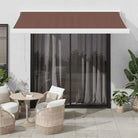 Uittrekbare luifel met aluminium frame voor koele tuinplekken - Bruin en wit / 300 x 250 cm / 1 - Zonwering