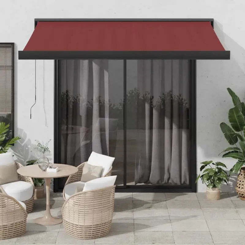 Uittrekbare luifel van gepoedercoat aluminium voor terrasplezier - 1 / Bordeauxrood / 300 x 250 cm - Zonwering