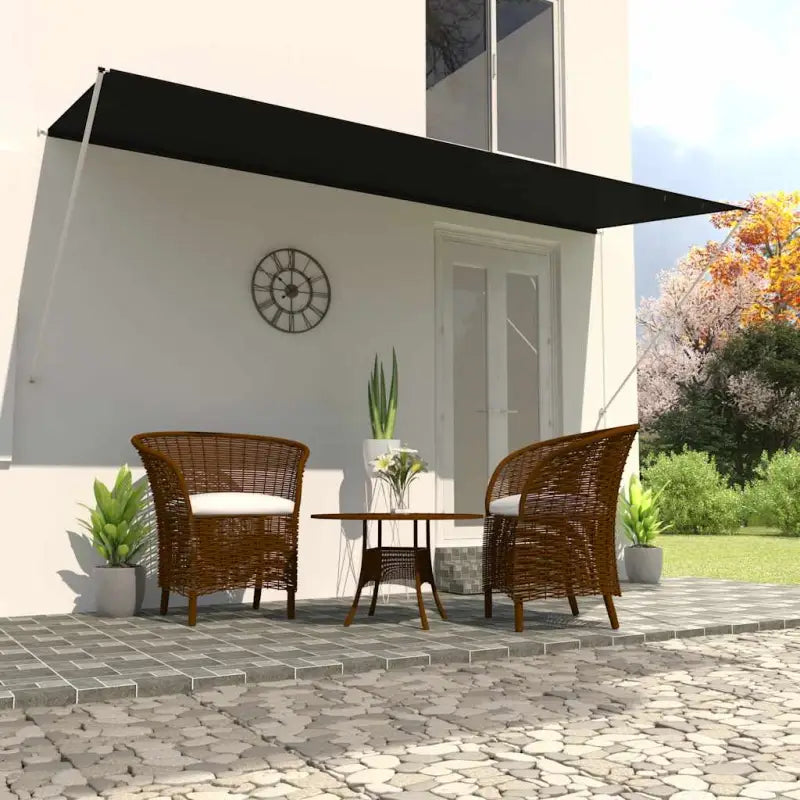 Uittrekbare zonwering met stalen frame voor terras en raam - Antraciet / 400 x 150 cm / 1 - Zonwering