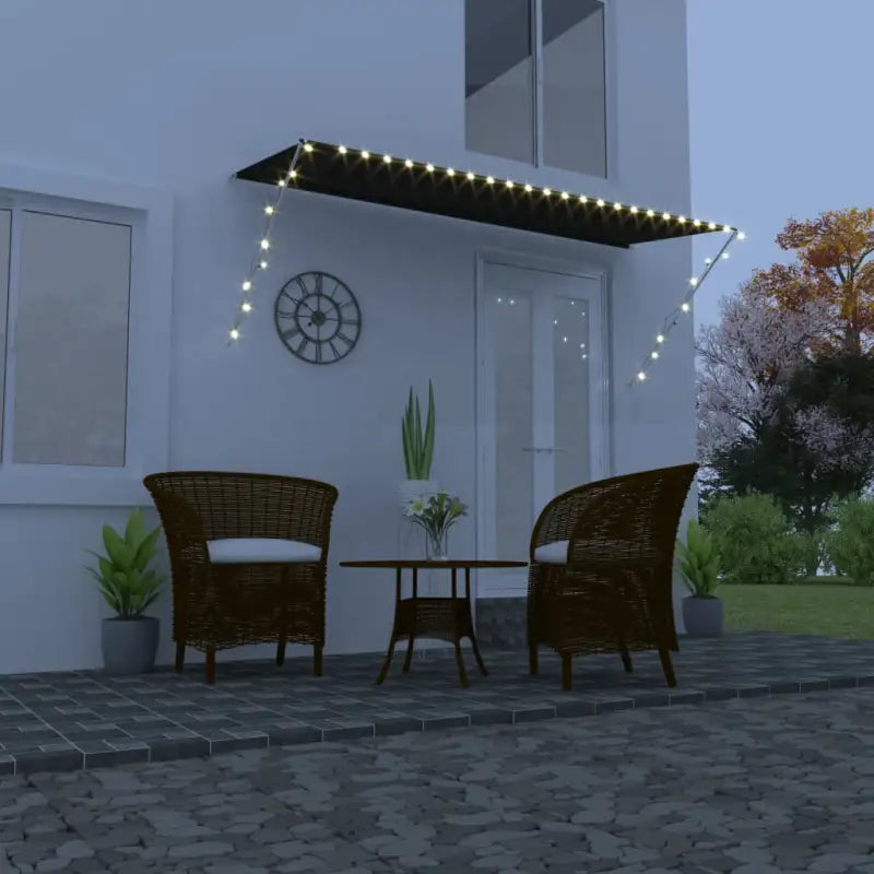 Uittrekbare zonwering voor raam terras en tuin - Antraciet / 350 x 150 cm / 1 - Zonwering