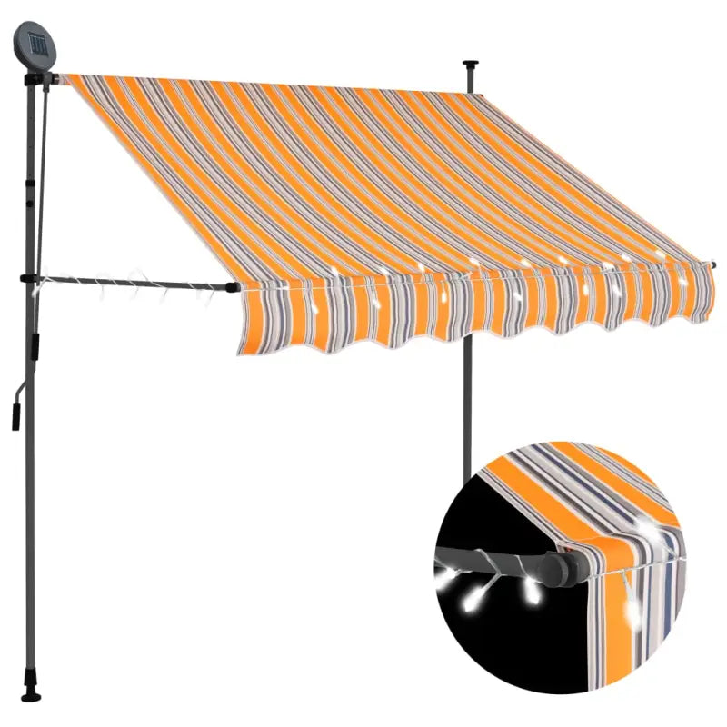 Uittrekbare zonwering voor raam terras en tuin - Geel en wit / 1 / 150 cm - Zonwering