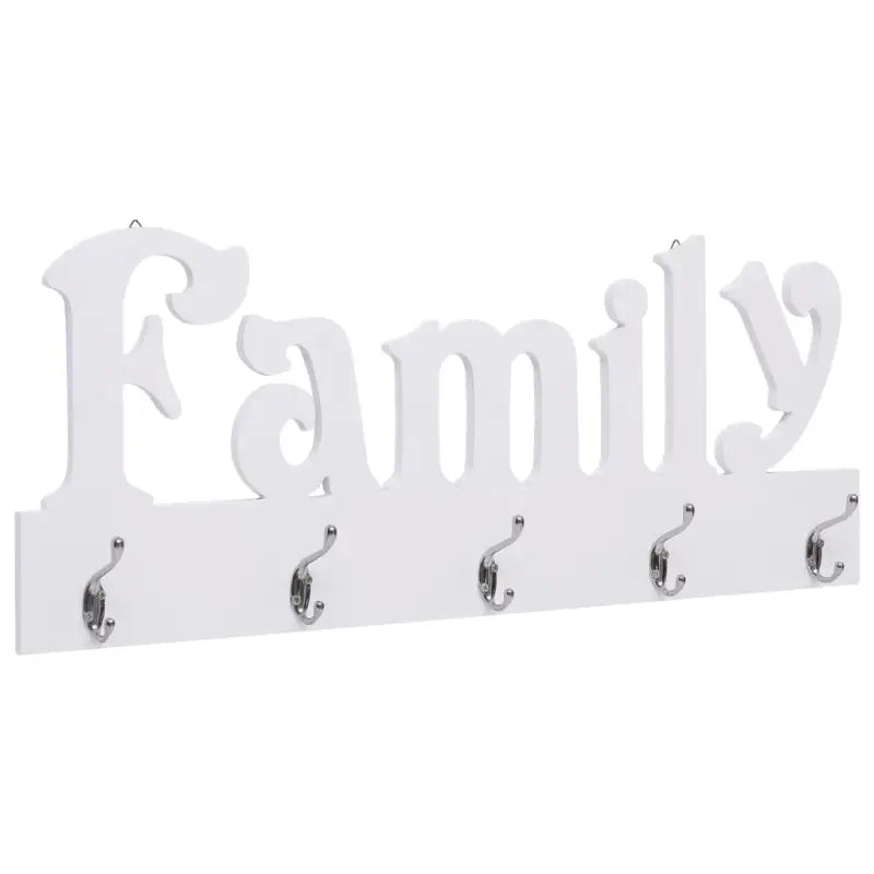 Unieke wandkapstok met koperhaken en Family uitsparing - Wit (family) / 1 - Kapstokken