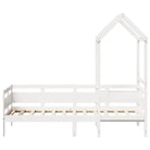 Veelzijdige slaapbank van massief grenenhout met open zijdeur in wit - Bedden & bedframes