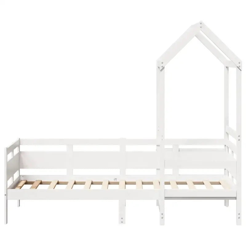 Veelzijdige slaapbank van massief grenenhout met open zijdeur in wit - Bedden & bedframes