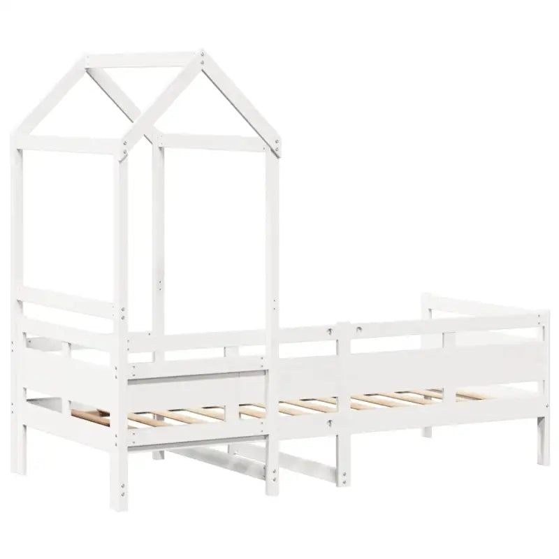 Veelzijdige slaapbank van massief grenenhout met open zijdeur in wit - Bedden & bedframes