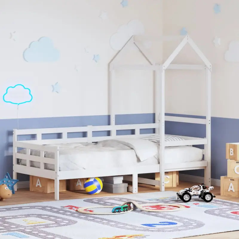 Veelzijdige slaapbank van massief grenenhout met open zijdeur - Wit / 90 x 190 cm - Bedden & bedframes