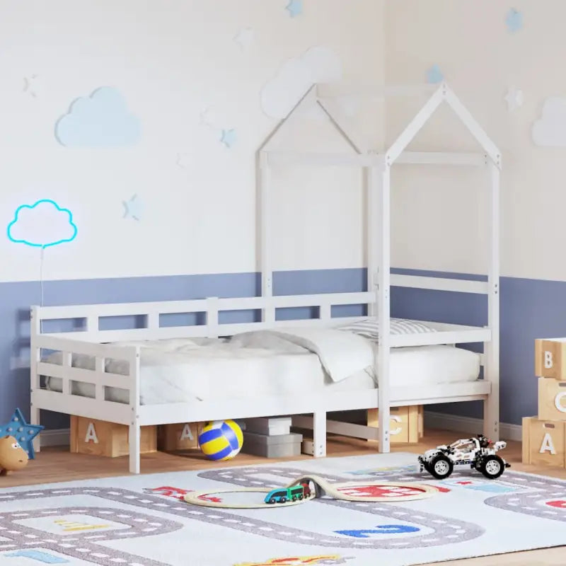 Veelzijdige slaapbank van massief grenenhout met open zijdeur - Wit / 90 x 200 cm - Bedden & bedframes