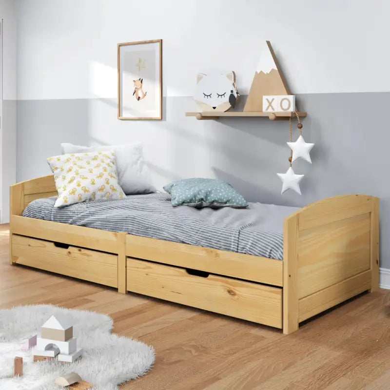 Veelzijdige slaapbank van massief grenenhout voor slaapkamer en woonkamer - Bruin - Bedden & bedframes