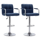Verchroomd stalen barkrukken set voor keuken en bar gebruik levering bevat - Blauw / 2 - Barkrukken