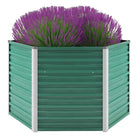 Verhoogde gegalvaniseerd staal plantenbak met open bodem voor tuin en balkon - Groen / 129 x 129 x 77 cm / 1